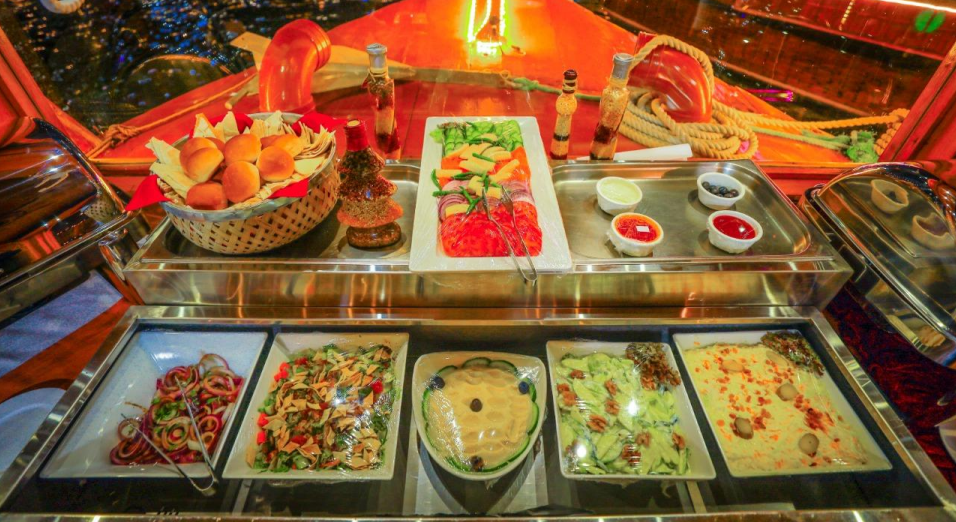marina cruise dhow buffet salads