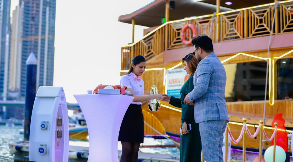 marina cruise dhow welcoming