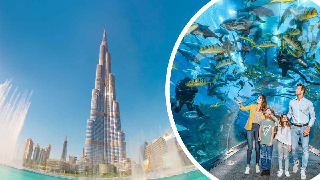burj khalifa with aquarium